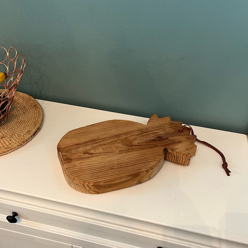 Large Handmade Thick Wooden Pineapple Shaped Cutting Board Charcuterie Board